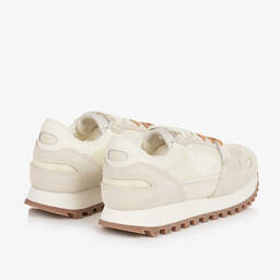 Emporio Armani-Ivory Suede Leather Trainers | Childrensalon Outlet