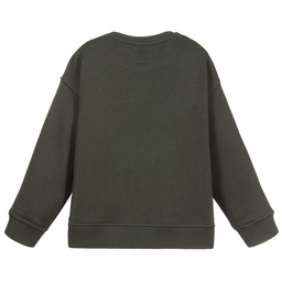Emporio Armani-Khaki Green Logo Sweatshirt | Childrensalon Outlet