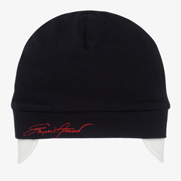 إمبوريو أرماني-قبعة قطن لون كحلي للمواليد | Childrensalon Outlet