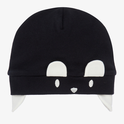 إمبوريو أرماني-قبعة قطن لون كحلي للمواليد | Childrensalon Outlet