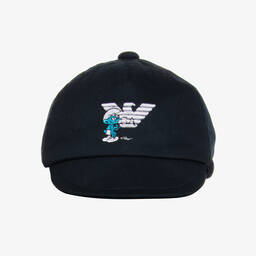 إEmporio Armani-كاب قطن تويل لون كحلي للأطفال | Childrensalon Outlet