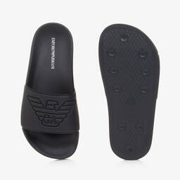 إمبوريو أرماني-شبشب سلايدر بطبعة النسر لون كحلي | Childrensalon Outlet