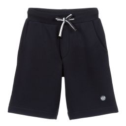 Emporio Armani-Navy Blue Jersey Logo Shorts | Childrensalon Outlet