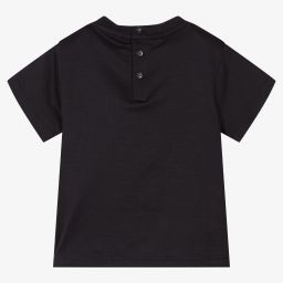 Emporio Armani-Navy Blue Logo Baby T-Shirt | Childrensalon Outlet
