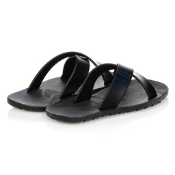 Emporio Armani-Navy Blue Logo Sliders  | Childrensalon Outlet