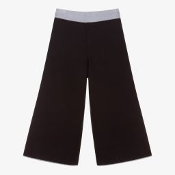 Emporio Armani-Navy Blue Wide Leg Trousers | Childrensalon Outlet