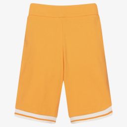 إEmporio Armani-شورت قطن بيكيه لون برتقالي أصفر للأولاد | Childrensalon Outlet