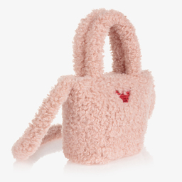 Emporio Armani-Pink Teddy Fleece Bag (28cm) | Childrensalon Outlet