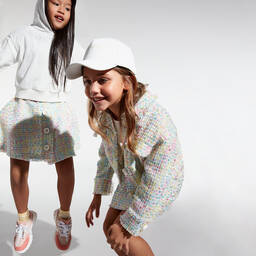 Emporio Armani-Розово-белые кожаные кроссовки | Childrensalon Outlet