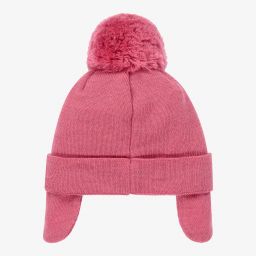 Emporio Armani-Pink Wool Pom-Pom Hat | Childrensalon Outlet