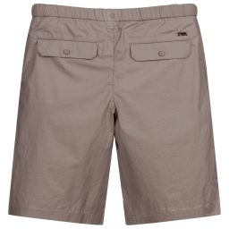 Emporio Armani-Teen Beige Logo Bermuda Shorts | Childrensalon Outlet