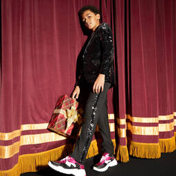 Emporio Armani-Teen Black & Pink Trainers | Childrensalon Outlet