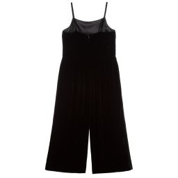Emporio Armani-Teen Black Velvet Jumpsuit | Childrensalon Outlet