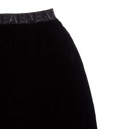 Emporio Armani-Teen Black Velvet Logo Skirt | Childrensalon Outlet