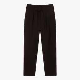 Emporio Armani-Teen Black Viscose Trousers | Childrensalon Outlet
