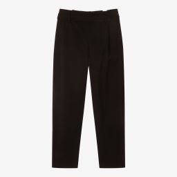 Emporio Armani-Teen Black Viscose Trousers | Childrensalon Outlet