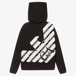 Emporio Armani-Teen Black Windbreaker Jacket | Childrensalon Outlet