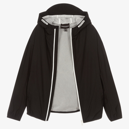Emporio Armani-Teen Black Windbreaker Jacket | Childrensalon Outlet