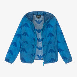 Emporio Armani-Teen Blue EA Crew Windbreaker Jacket | Childrensalon Outlet