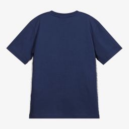 إمبوريو أرماني-تيشيرت تينز ولادي قطن جيرسي لون أزرق | Childrensalon Outlet