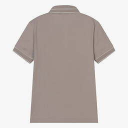 Emporio Armani-Teen Boys Beige Cotton Polo Shirt | Childrensalon Outlet