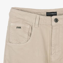 Emporio Armani-Teen Boys Beige Twill Cargo Trousers | Childrensalon Outlet