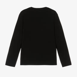 Emporio Armani-Teen Boys Black Cotton Top | Childrensalon Outlet