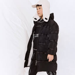 Emporio Armani-Черный пуховик с капюшоном | Childrensalon Outlet