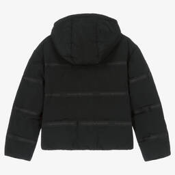 Emporio Armani-Черный пуховик с капюшоном | Childrensalon Outlet