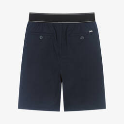 Emporio Armani-Teen Boys Blue Bermuda Logo Shorts | Childrensalon Outlet