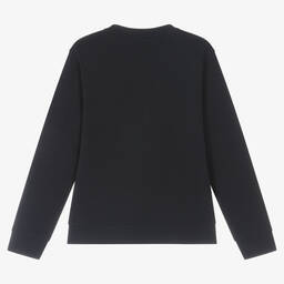 Emporio Armani-Teen Boys Blue Cotton Eagle Sweatshirt | Childrensalon Outlet