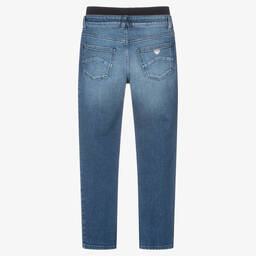 Emporio Armani-Teen Boys Blue Denim Jeans | Childrensalon Outlet