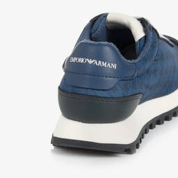 Emporio Armani-Синие кроссовки в гусиную лапку | Childrensalon Outlet