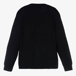 Emporio Armani-Синий вязаный кардиган | Childrensalon Outlet