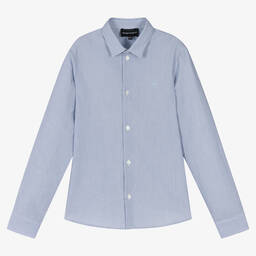 Emporio Armani-Голубая рубашка в полоску | Childrensalon Outlet