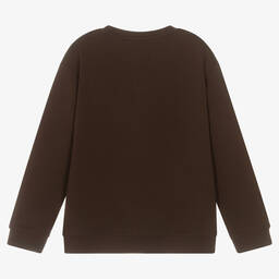 Emporio Armani-Teen Boys Brown Logo Sweatshirt | Childrensalon Outlet