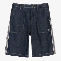 إمبوريو أرماني-شورت قطن شامبري لون كحلي تينز ولادي | Childrensalon Outlet