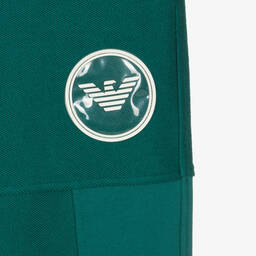 Emporio Armani-Teen Boys Green Cotton Eagle Joggers | Childrensalon Outlet