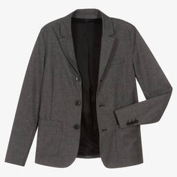 Emporio Armani-Teen Boys Grey Check Suit | Childrensalon Outlet