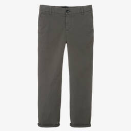 Emporio Armani-Teen Boys Grey Chino Trousers | Childrensalon Outlet