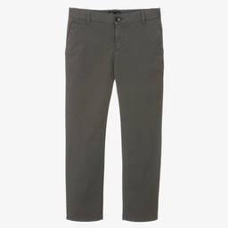 Emporio Armani-Teen Boys Grey Chino Trousers | Childrensalon Outlet