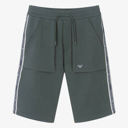 Emporio Armani-Teen Boys Grey Cotton Jersey Shorts | Childrensalon Outlet