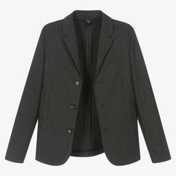 Emporio Armani-Серый пиджак в тонкую полоску | Childrensalon Outlet