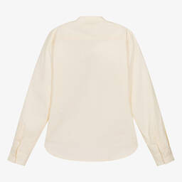 إمبوريو أرماني-قميص بلا ياقة قطن لون عاجي للمراهقين | Childrensalon Outlet