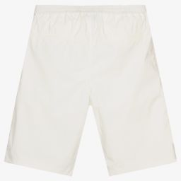 Emporio Armani-Teen Boys Ivory Logo Shorts | Childrensalon Outlet