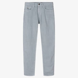 إمبوريو أرماني-بنطلون تينز ولادي مزيج كتان وليوسيل لون أزرق | Childrensalon Outlet