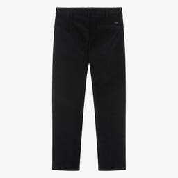 Emporio Armani-Teen Boys Navy Blue Corduroy Trousers | Childrensalon Outlet