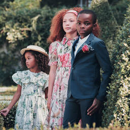 إEmporio Armani-جاكيت بلايزر تينز ولادي قطن تويل لون كحلي | Childrensalon Outlet