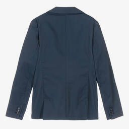 إEmporio Armani-جاكيت بلايزر تينز ولادي قطن تويل لون كحلي | Childrensalon Outlet