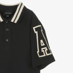Emporio Armani-Teen Boys Navy Blue Cotton EA Polo Shirt | Childrensalon Outlet